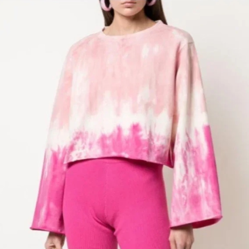 APPARIS pink tie dye cropped shirt